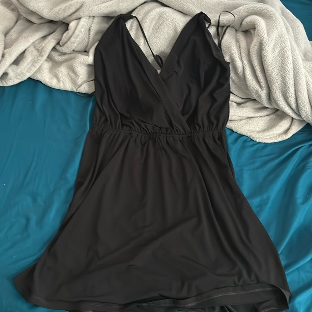BCBG open back halter mini dress